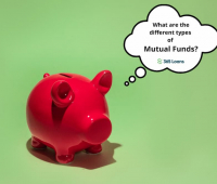 A common household piggy bank for savings thinking about the different types of Mutual Funds.