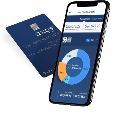 Axos Bank's cashback checking account and debit card.