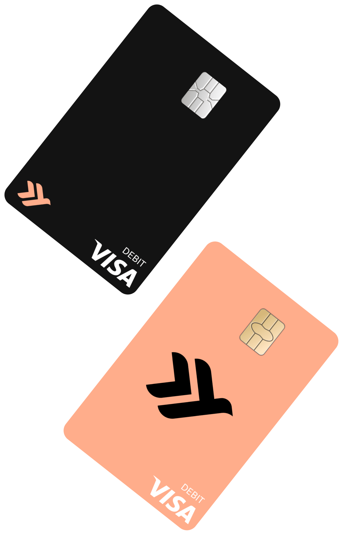 Two different designs of Empower's debit card with cashback.