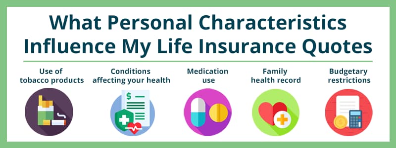 What personal characteristics influence my life insurance quotes?